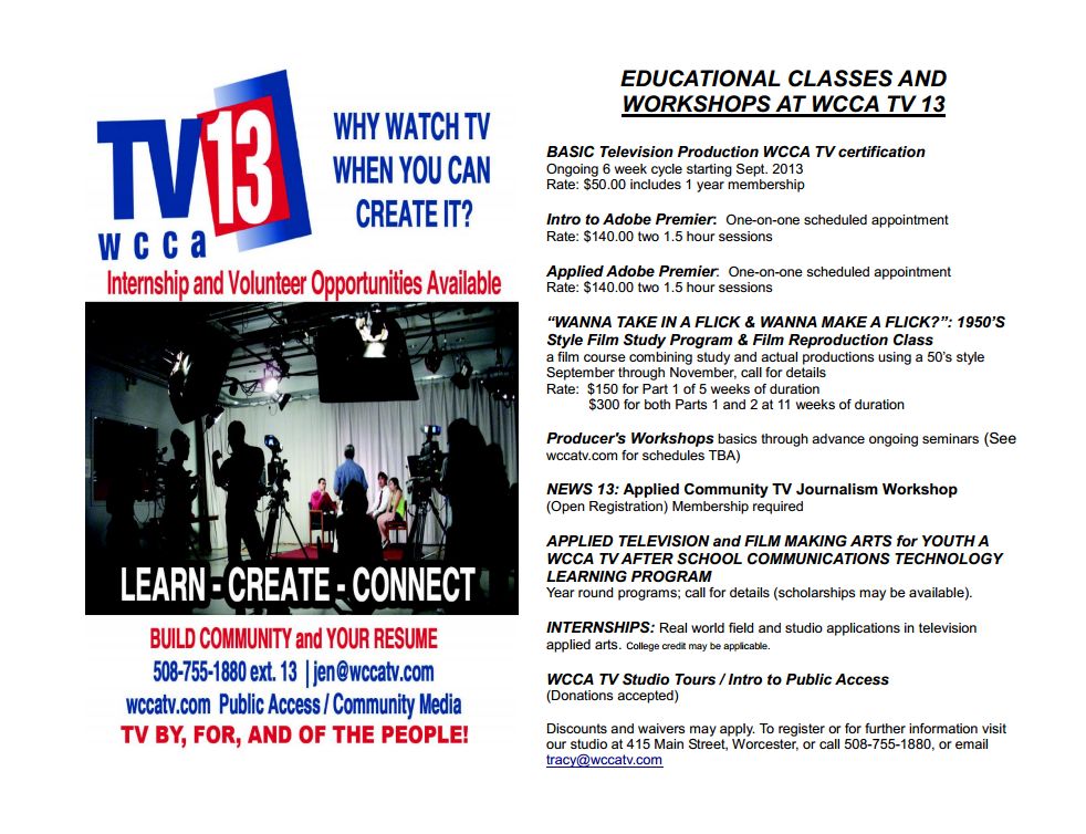 Classes and Workshops Flyer